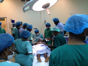 The first surgery performed at Biamba Marie Mutombo Hospital with the UAM